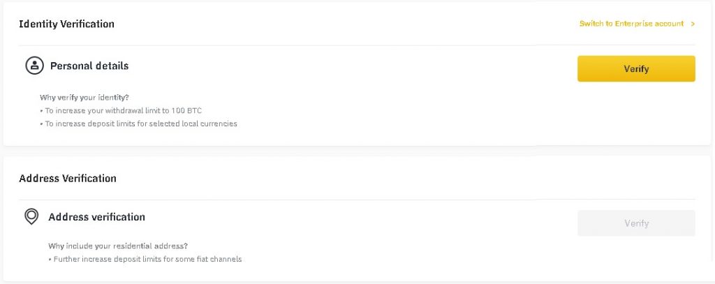 binance usd account verification failed