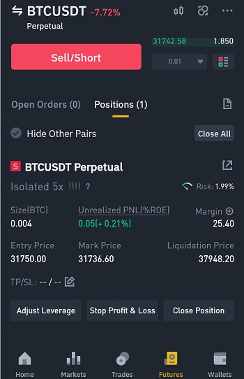 how to short crypto on binance