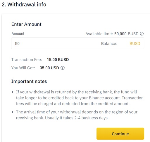 binance cash out usd