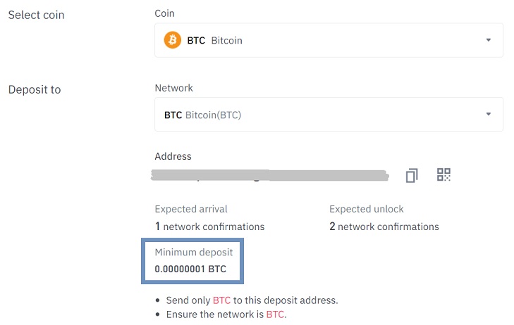 minimum bitcoin amount