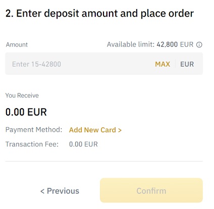 minimum deposit to binance