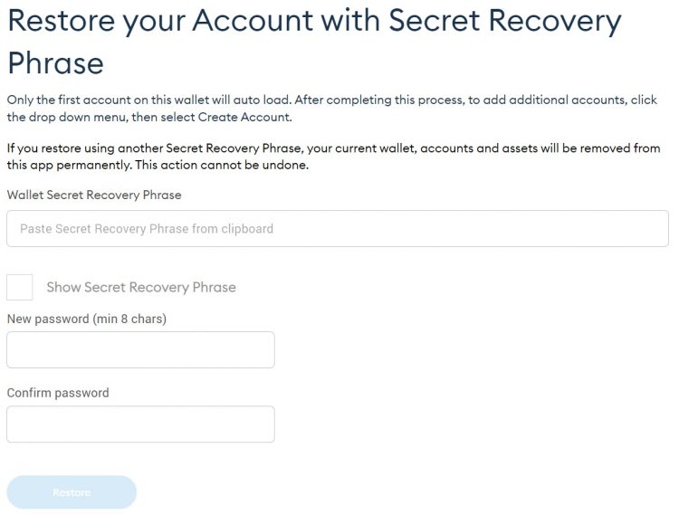 how can i recover more than one metamask account