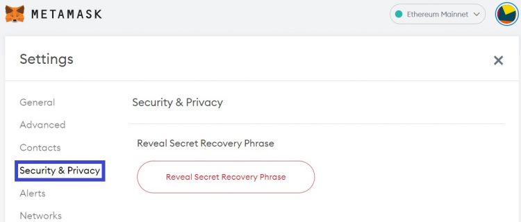 cant recover metamask account